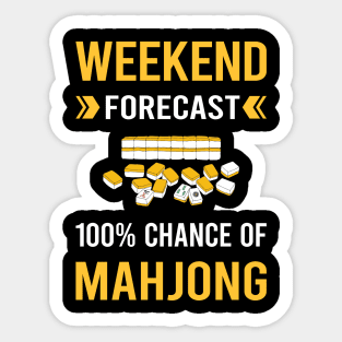 Weekend Forecast Mahjong Majong Mah Jong Mah Jongg Sticker